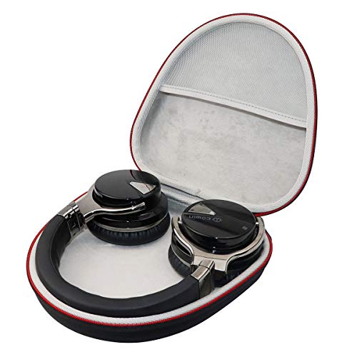 Asafez Hard Travel Case Compatible with COWIN E7 / E7 PRO Active Noise Cancelling Bluetooth Headphones (Black Outside and Gray Inside)