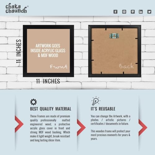 Image of Chaka Chaundh - Saloon wall frames - Saloon wall poster - Beauty Parlour wall decoration framed posters - Hair salon wall decoration posters - (11 X 11 Inches) set of 4