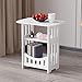 Side Table Night Stand, 3-Tier Narrow End Table with Display Shelf for Living Room Bedroom, White PVC Sofa Table, 32x22x40 cm, Lightweight & for Easy Assembly(Double Levels)
