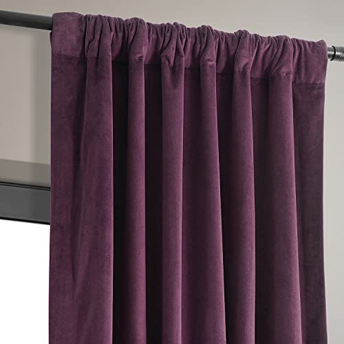 HPD Half Price Drapes Signature Velvet Thermal Blackout Curtains for Living Room 108 Inch Long (1 Panel) Rod Pocket Insulated Blackout Curtains for Bedroom Window Curtains, 50W x 108L, Cabernet