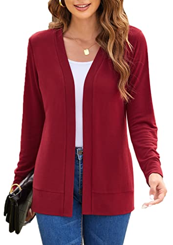 Image of Womens Casual Lightweight Long Sleeve Cardigan Flowy Soft Open Front Knit Cardigan Sweaters