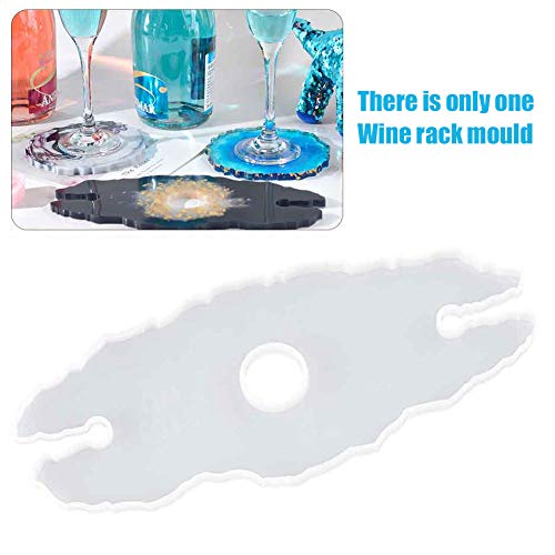 YUOKI99 Molde de Silicona para Estante de Vino, Molde de Resina epoxi de Cristal Irregular para Hacer la Bandeja de Vino Tinto