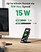 INIU Wireless Charger Stand, 15W Qi Fast Charging Dock Phone Charger, Adaptive LED Wireless Charging Station for iPhone 17 16 15 14 13 12 11 9 8 XR, Samsung S23 S22 S21, LG V40 G8, Pixel 8 7 6 etc.