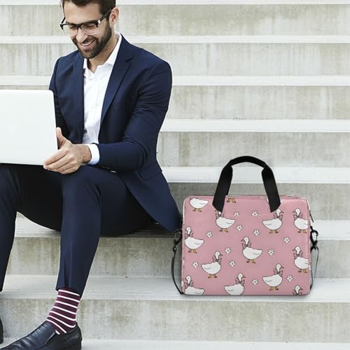 Bolso para laptop con patrón blanco Line Duck miniatura 3