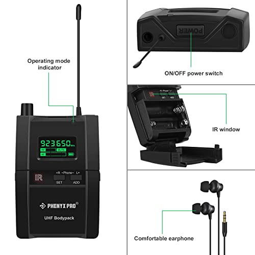 Phenyx Pro PTM-10 Stereo Wireless in Ear Monitor System Bodypack Receiver, Performance with 89 Adjustable Frequencies by Phenyx Pro - Image 2