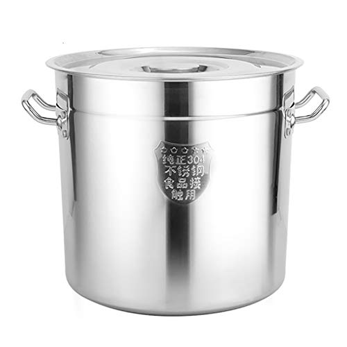 CAFIEDR Stock Pot, Commercial/Household 304 Stainless Steel Soup Pot/Cooking Pot with Lid, for Gas Stove/Induction Cooker(30L)