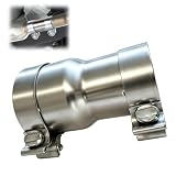 Auspuff Reduzierstück Edelstahl 304, 45-51mm Rohrverbinder Verbinder 140mm Auspuffschelle Reduzierverbinder Reduzierung Rohr Reduzierstück Auspuff Adapter, Abgasrohrverbinder Auto