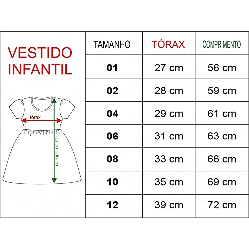 Vestido Infantil Temático Estampado Festa Junina (10 Anos, Estampado)