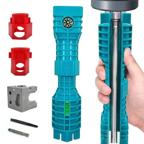 QUVBKZ Llave Fontanero 24 en 1, 270×52×52mm Llave Ajustable para Lavabo de Grifo, Herramienta Multifunción Llave Fontaneria, para Fontanería de Baño y Cocina