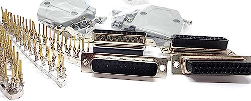 Kit 4 Sets Conector DB25 Macho con Capuchas y Pines miniatura 3