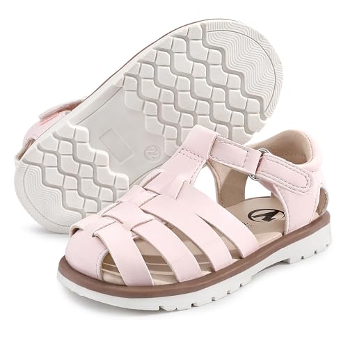 MIXIN Mädchen Sommer Sandalen Closed-Toe Antirutsch Premium Gummi Sohle Kleinkind Walkers Schuhe Rosa 25