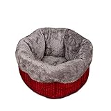 DaiHan Lit de Chat, Lit Doux Chaud en Peluche d'animal de Compagnie, Lit de Sommeil, Tapis de Nid pour Animaux de Compagnie Sommeil Profond Pou Chats Et Chiens,Rouge,S (40 * 24CM)