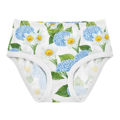 Joisal Cotton Toddler Girls Underwear Art Blue Hydrangeas White Little Girl Panties Animals Undies Kids Briefs 2t