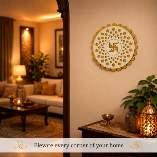 Image of Sehaz Artworks Swastik Wall Hanging Decoration Items for Home 28x28 CM