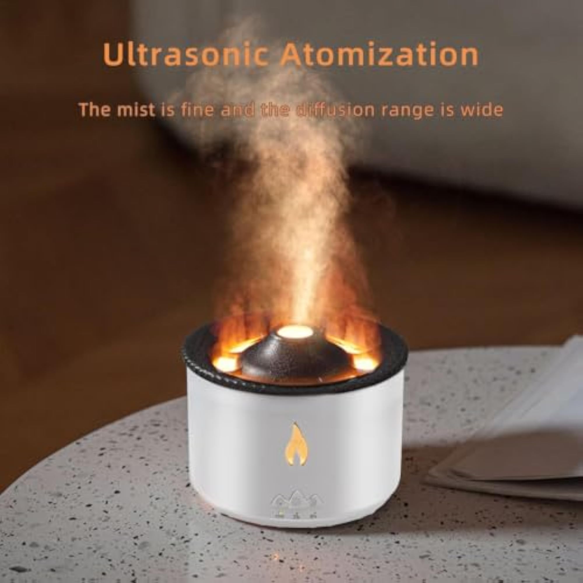Volcano Shaped Ultrasonic Humidifier & Aroma Diffuser with LED Light