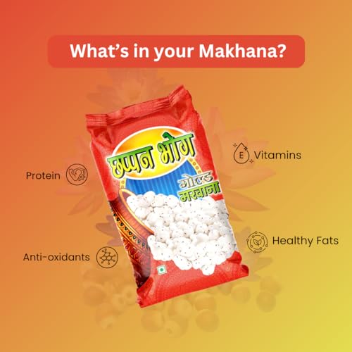 Image of Chappan Bhog Gold Makhana 100g | 5+ Suta Extra Large Foxnuts (Phool Makhana) | Raw Makhana (Lotus Seeds) | Healthy Snack | High Protein, Keto and Gluten Free | Fasting and Evening Diet Snack | Low in Fat