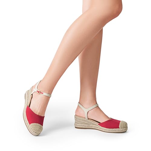 Image of DREAM PAIRS Women's Wedge Sandals, Closed Toe Espadrilles Platform Wedge Heels with Adjustable Ankle Straps and Comfortable Cushion Insoles