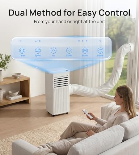 Image of 8000 BTU Portable Air Conditioners,Portable AC with Cool, Fan,Dehumidifier,Sleep,24H Timer,Quiet Cooling,Up to 350 Sq.Ft,Air Conditioner for Bedroom,Home,Office,Remote&Window Kit