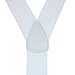 CTM Men's Elastic Button End Dress Suspenders with Silver Hardware, White