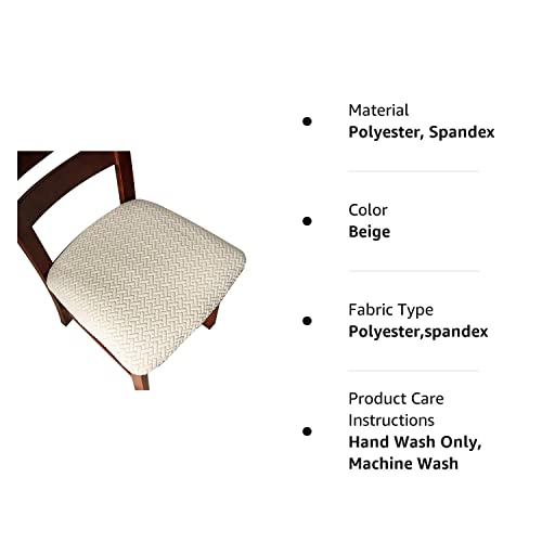 Genina Seat Covers For Dining Room Chair Seat Slipcovers Kitchen Chair Covers (Beige, 4 Pcs) #TOP7