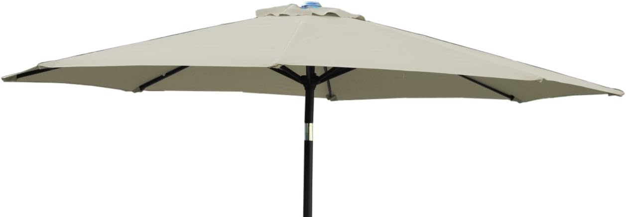 Jeco Aluminum Patio Market Umbrella Tilt with Crank, Fabric & Black Pole, Burgundy, 9'