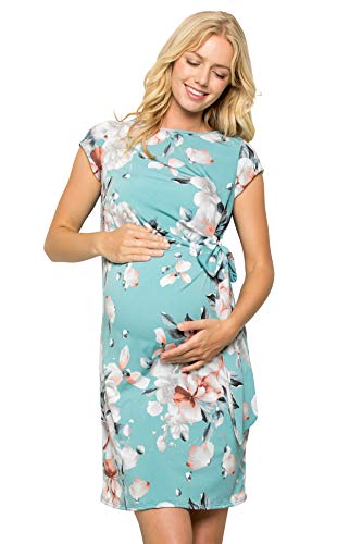 My Bump Women's Side Bow Tie Cap Sleeve Solid Color