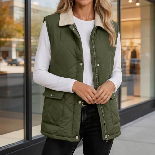Lainyong Quilted Jacket Women Lightweight Winter Puffer Vests with Pockets - image 5