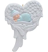 MAXORA Baby Boy Blue Angel Ornaments Remembrance Infant Loss Miscarriage Memorial Ornament Person...