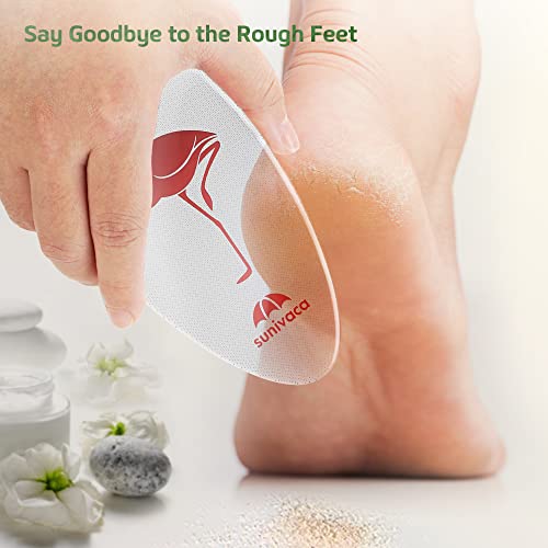 Sunivaca Glass Foot File Callus Remover For Feet, Flamingo Gifts For Women, Feet Scrubber Dead Skin Remover, Professional Pedicure Tools At Home, Heel Scraper For Cracked Heels Heavy Duty #TOP1