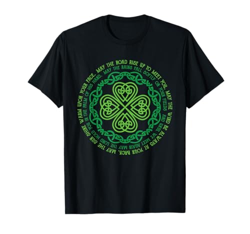 Irish Blessing Celtic Knot & 4-Leaf Clover Luck T-Shirt