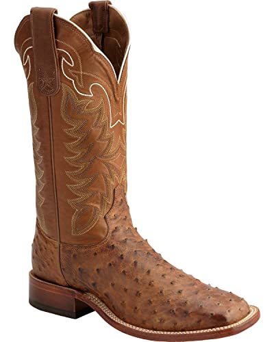 Tony Lama E9323 Men's Chocolate Vintage Ostrich 13in Boot 12 EE US