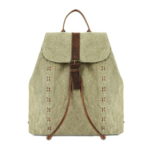 KomalC Canvas Backpack for Women & Men – Stylish & Spacious Travel Backpack – Durable Rucksack for Work, Hiking & Everyday Use