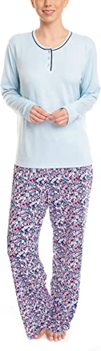 Hanes Women's Dreamscape Longsleeve Top And Pajama Bottom Butter Knit Sleep And Lounge Set #TOP9