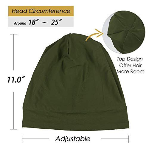 Image of Satin Lined Sleep Slouchy Cap Curly Girl Slap Headwear Gifts For Frizzy Hair Women