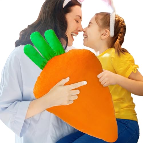 Yugugomo Cojín de zanahoria para lanzar zanahorias, cojín relleno para lanzar zanahorias, para sofá, coche, dormitorio, sala de estar, sala de juegos, habitación infantil