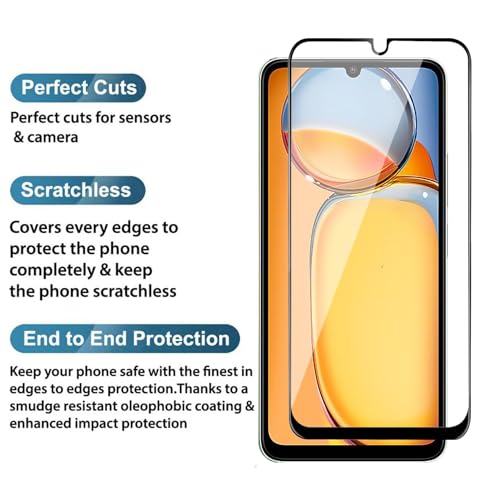 Image of DARKFIT Tempered Glass Premium Screen Protector Compatible for Redmi A4 | Edge to Edge Coverage with Easy Installation Kit | Scratch Resistance | HD Clear Glass (Black Border) | Pack of 1