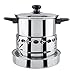 Fondue de Acero Inoxidable - Estufa de Alcohol Utensilios de Olla Caliente de Acero Inoxidable Estufa de Alcohol no magnética Quemador de Alcohol para el hogar Camping Restaurante Cubierta de Acero