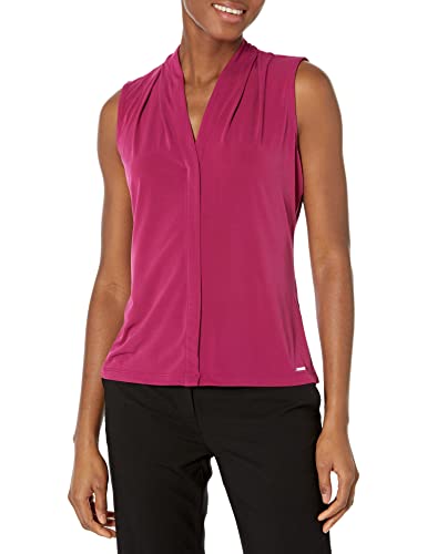 Image of Calvin Klein Women's Sleeveless V-Neck Blouse