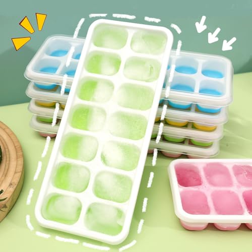 Bandeja de silicona para cubitos con tapa, 14 compartimientos miniatura 7