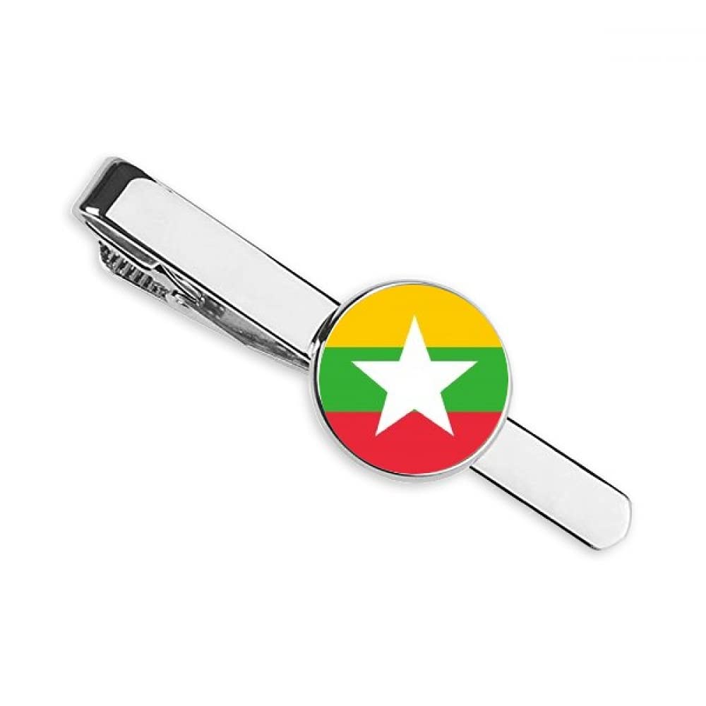 Myanmar National Flag Asia Country Necktie Tie Clip Bar Business Man