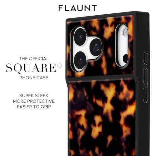 FLAUNT Official Square iPhone 18 Pro Case -Tortoise Shell w/Black Sides - image 9