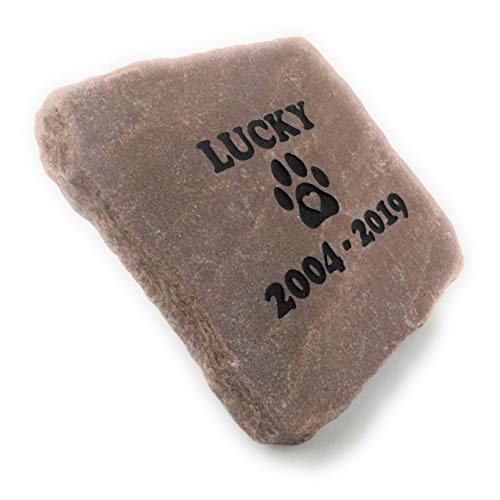 Graphicrocks Pet Memorial Stone Red Natural Stone Pet Loss Gift For The Memory Of A Beloved Pet Headstone Grave Marker Dog Cat Sandblast Engraved With Name Of Pet And Dates #TOP4