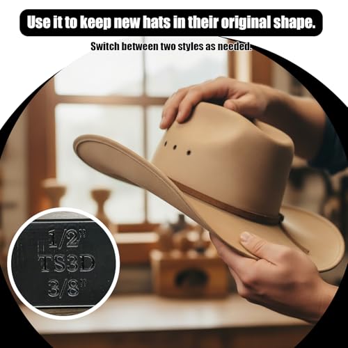 Hat Brim Curler Tool, 2-in-1 Dual Size Brim Shaper for Felt & Straw Hats, Professional Millinery Shaping Accessory for Symmetrical Curves, Perfect for DIY Hat Making & Customizing Black - Thumbnail 5