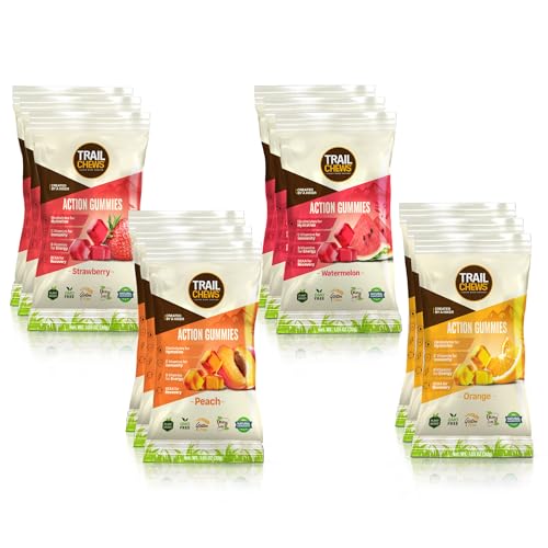 Image of - Variety Pack - 4-in-1 Energy Gummies for Energy, Hydration, Immunity, and Recovery. 50mg Yerba Mate Caffeine, 403mg Essential Vitamins, and 1000mg BCAAs per Serving. Plant-Based & Gluten-Free. 12 Single-Serving Bags, 10 Gummies Each.