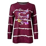 Damen T Shirt Schulterfrei Oberteile Damen Sexy Rot Women's Lightweight Print Parka Outdoor Jacket with Adjustable Drawstring Coats Hood Transition Jacket Fashion Patchwork Hooded Jacket AUT