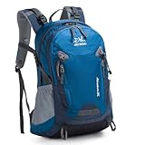 ABPOK Mochila de escalada ligera de 35 L, duradera, práctica, impermeable, plegable, para acampar al aire libre, caminar, senderismo, azul, Upgraded Version