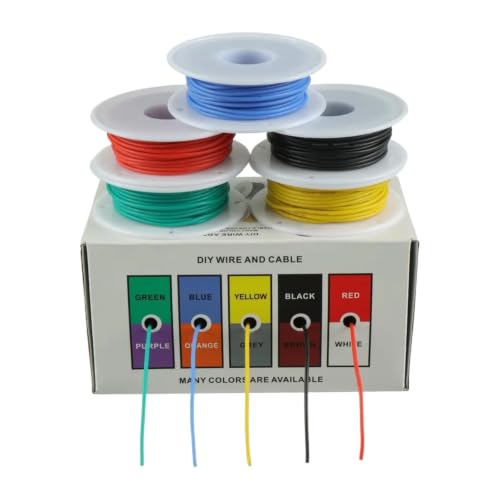 Cable de silicona para soldadura electrónica flexible 20AWG en kit multicolor de 50 metros