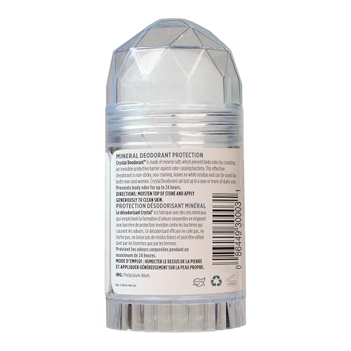 Crystal Mineral Deodorant Stick, Unscented 4.25 oz (Pack of 3)