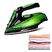 Cordless Steam Iron,Portable Anti Drip Clothes Iron Steam with Non Stick Ceramic Soleplate,2400W Rapid Even Heat,Self-Cleaning,5 Temp Settings,360ml Water Tank,Best for Travel Laundry Room (B: Green)