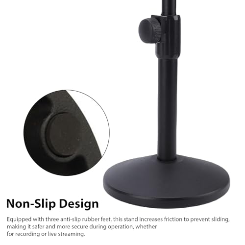 Support de microphone de table en métal lourd stable pour podcast